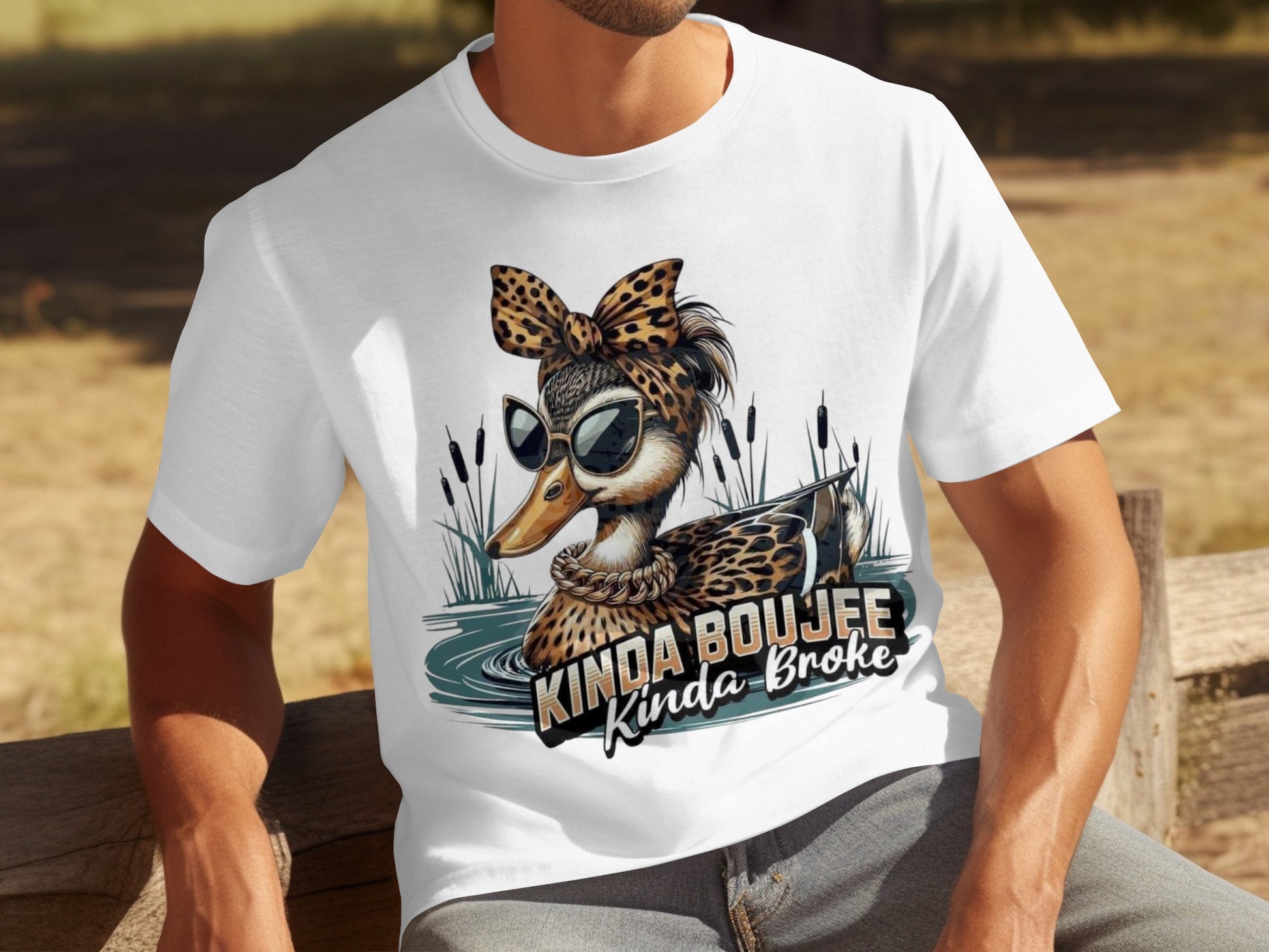 Kinda Boujee Kinda Broke Funny Duck Graphic T-shirt