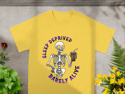 Sleep Deprived Barely Alive Skeleton T-shirt