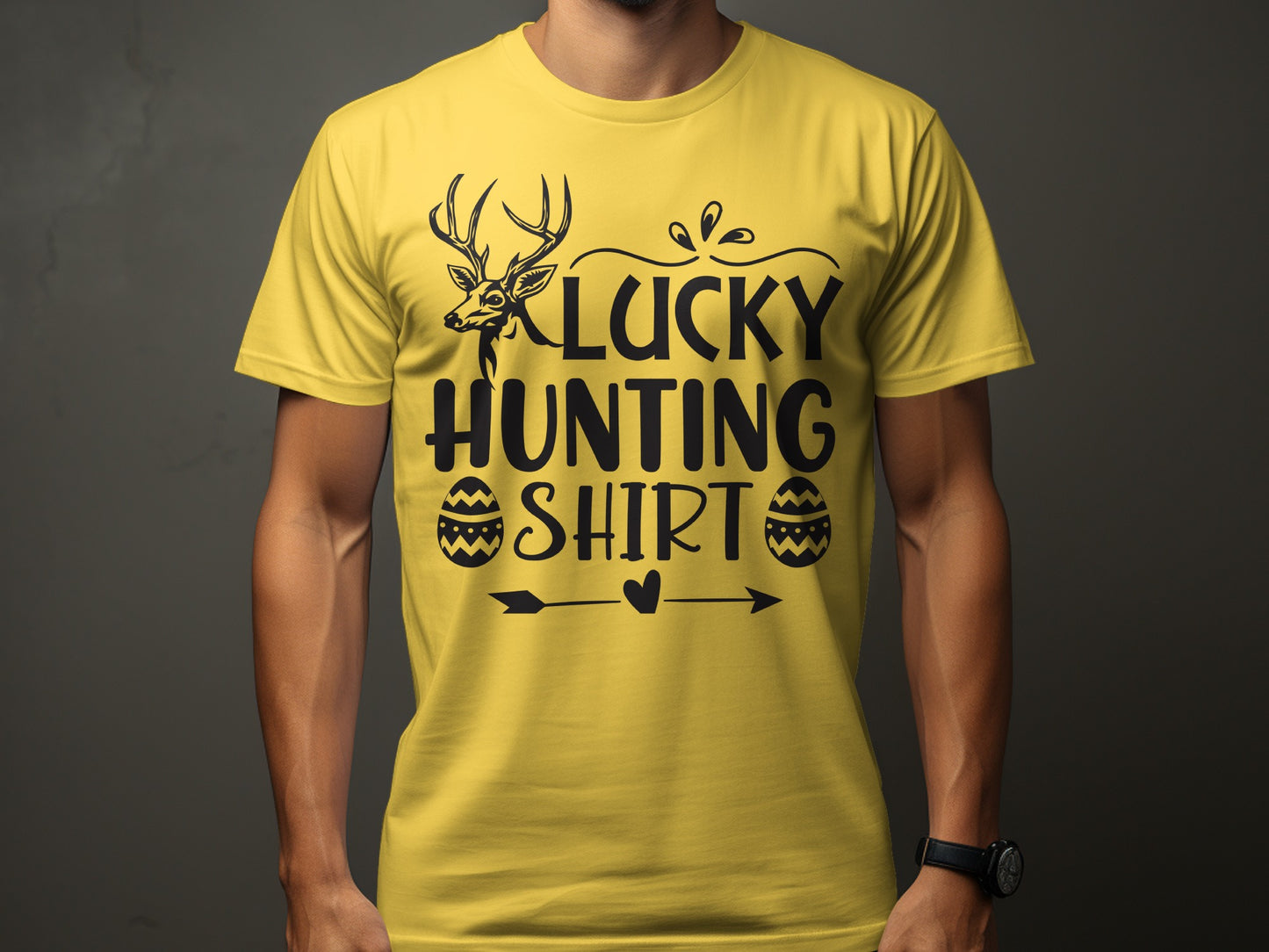 Lucky Hunting Shirt with Deer and Egg Design T-shirt