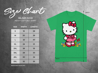 GILDAN 5000 Hello Kitty Green Size Chart product type