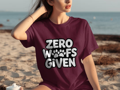 ZERO WOOFS GIVEN Paw Print Design T-shirt