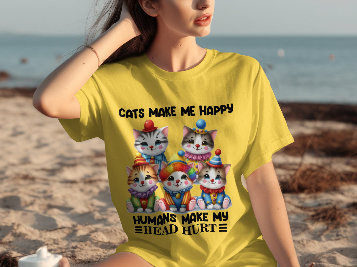 Cats Make Me Happy Humans Make My Head Hurt T-shirt