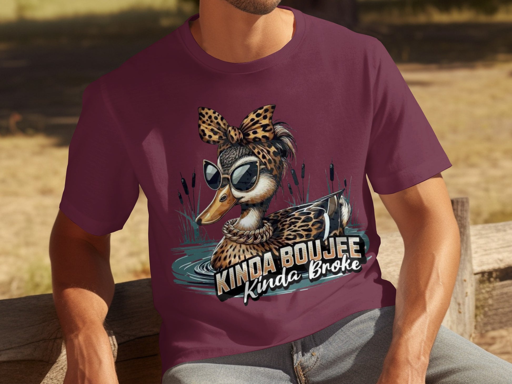 Kinda Boujee Kinda Broke Duck Graphic T-shirt