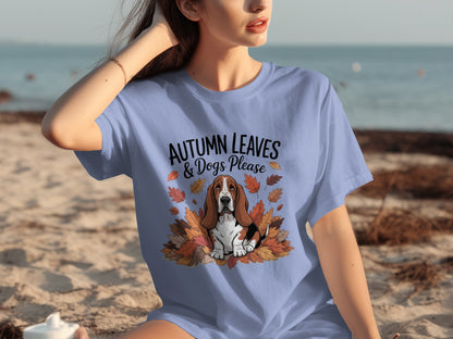 Autumn Leaves and Dogs Please Graphic T-shirt