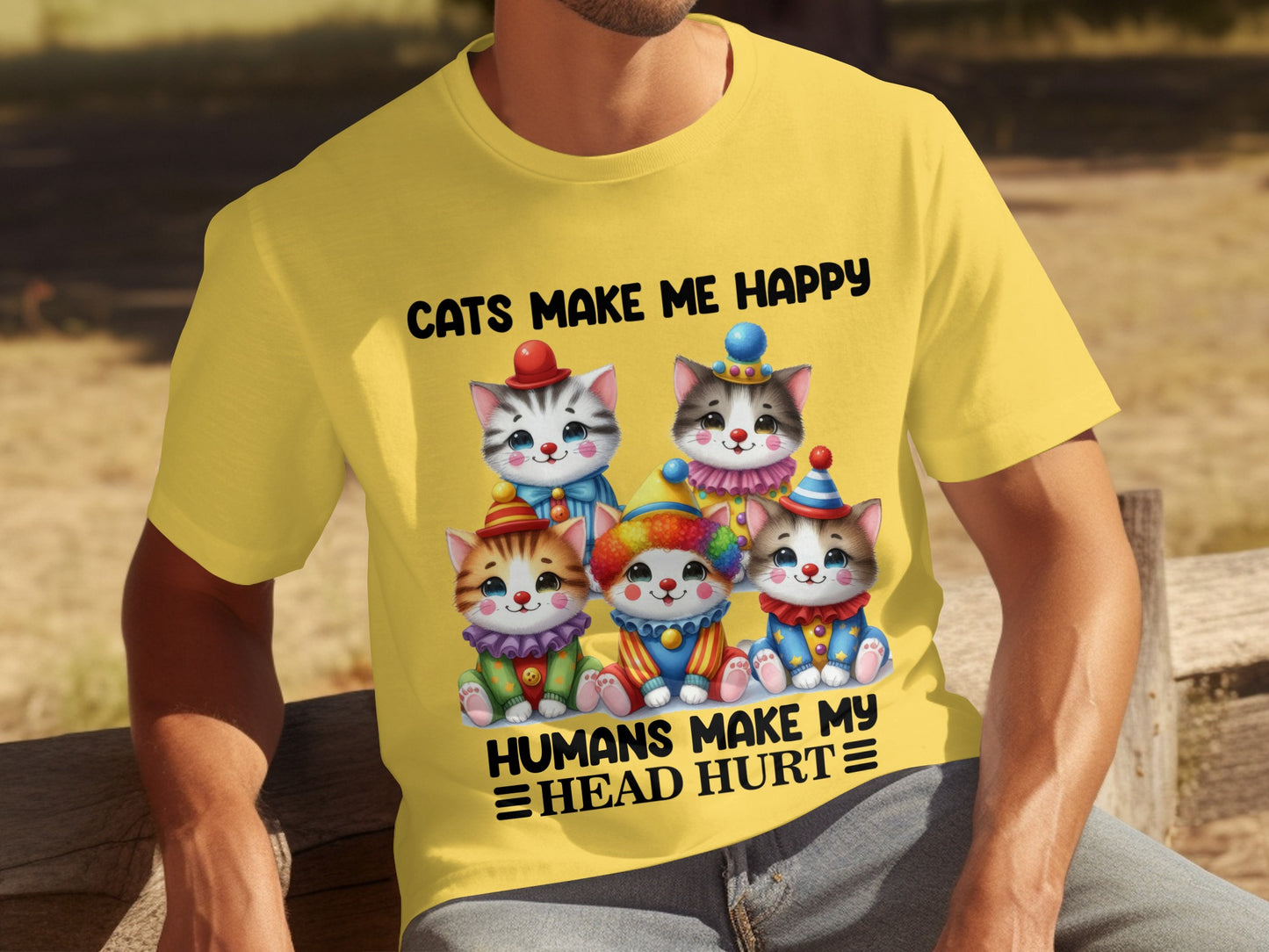Cats Make Me Happy Humans Make My Head Hurt T-Shirt