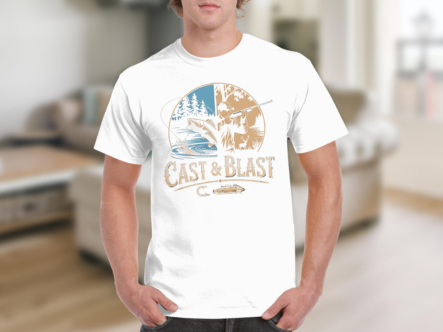 Cast and Blast Graphic Tee Outdoor Adventure Shirt