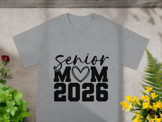 Senior Mom 2026 Heart Graphic T-Shirt