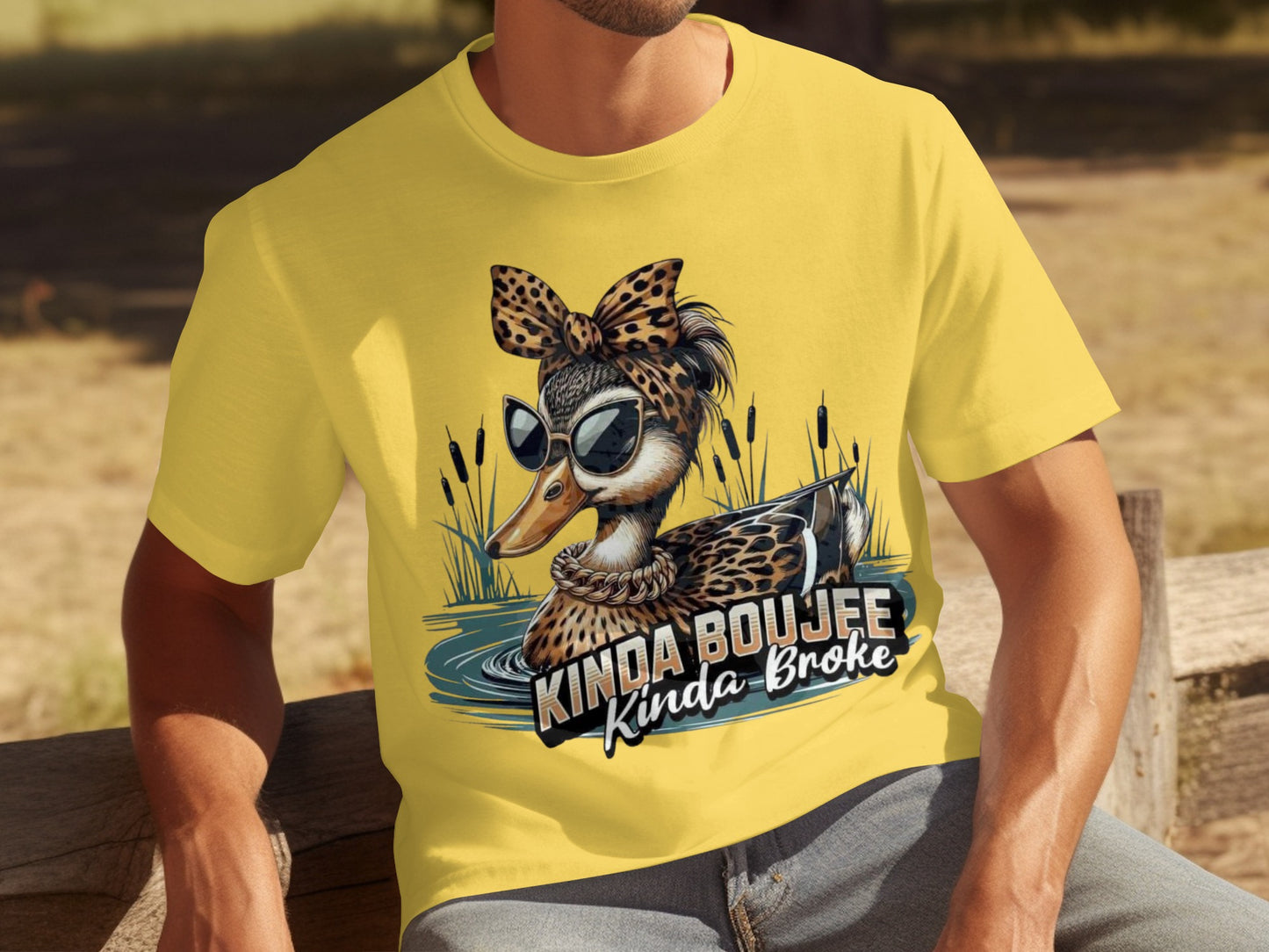 Kinda Boujee Kinda Broke Funny Duck Graphic Shirt