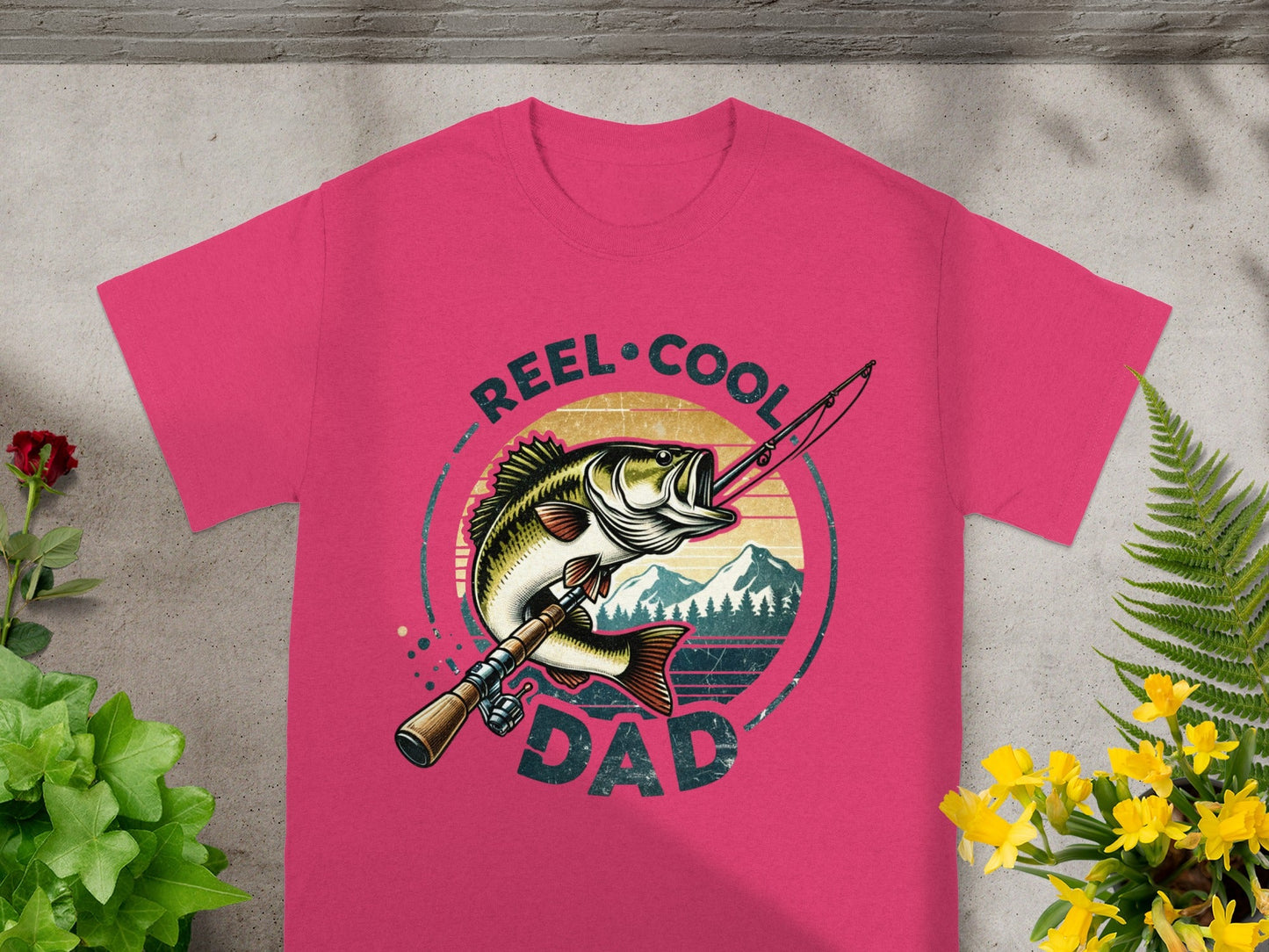 Reel Cool Dad Vintage Style Fishing Graphic Shirt