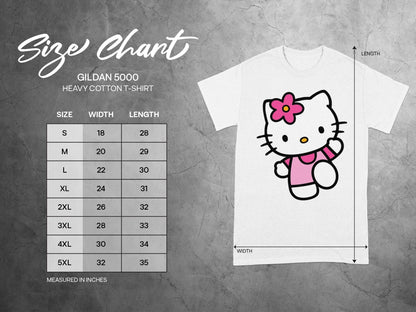 Hello Kitty Cartoon Gildan 5000 Size Chart T-Shirt product type