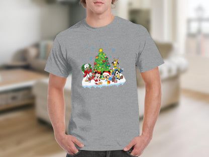 Christmas Mickey and Friends Cartoon Graphic T-shirt