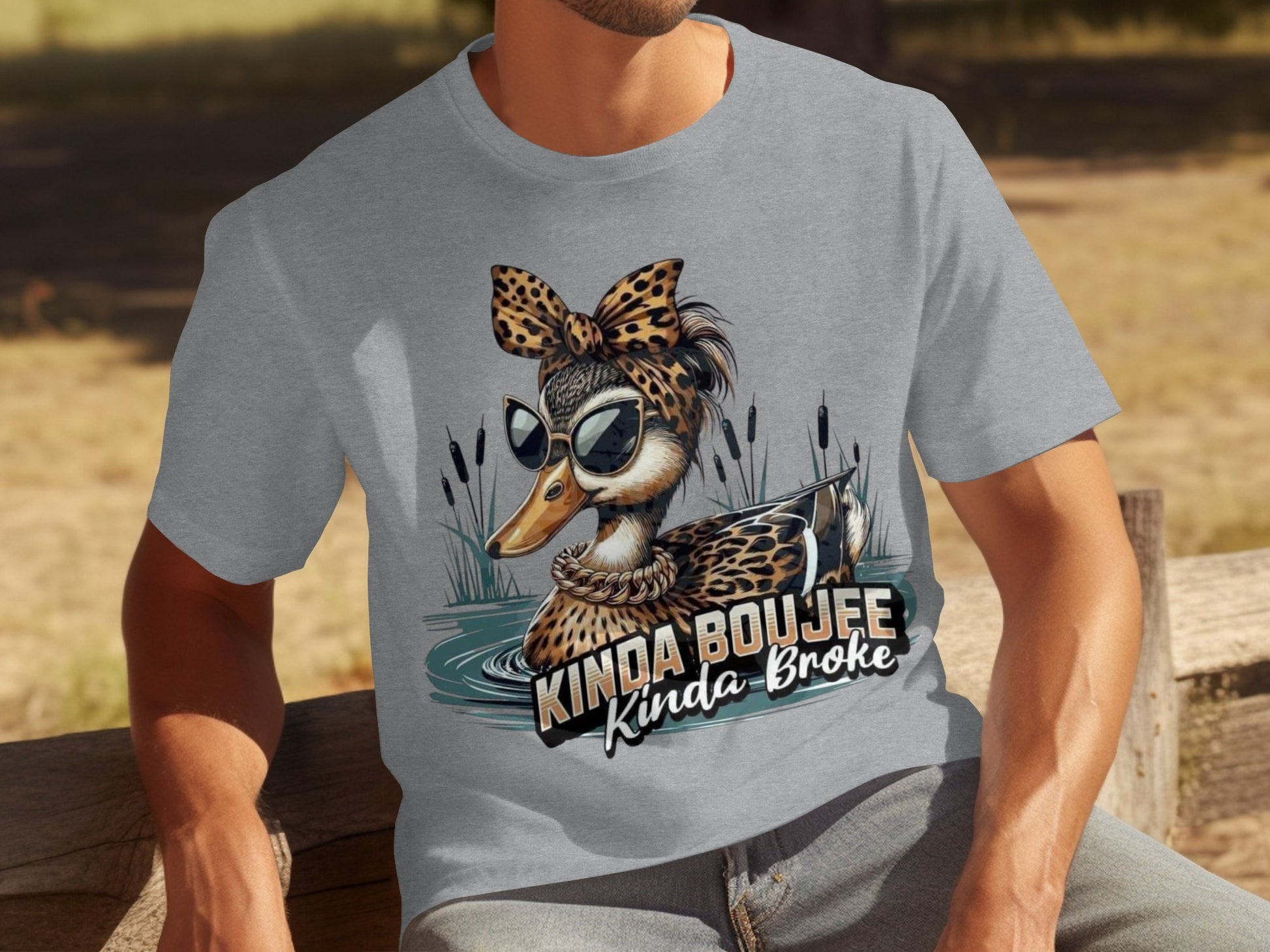 Kinda Boujee Kinda Broke Funny Duck Graphic Shirt