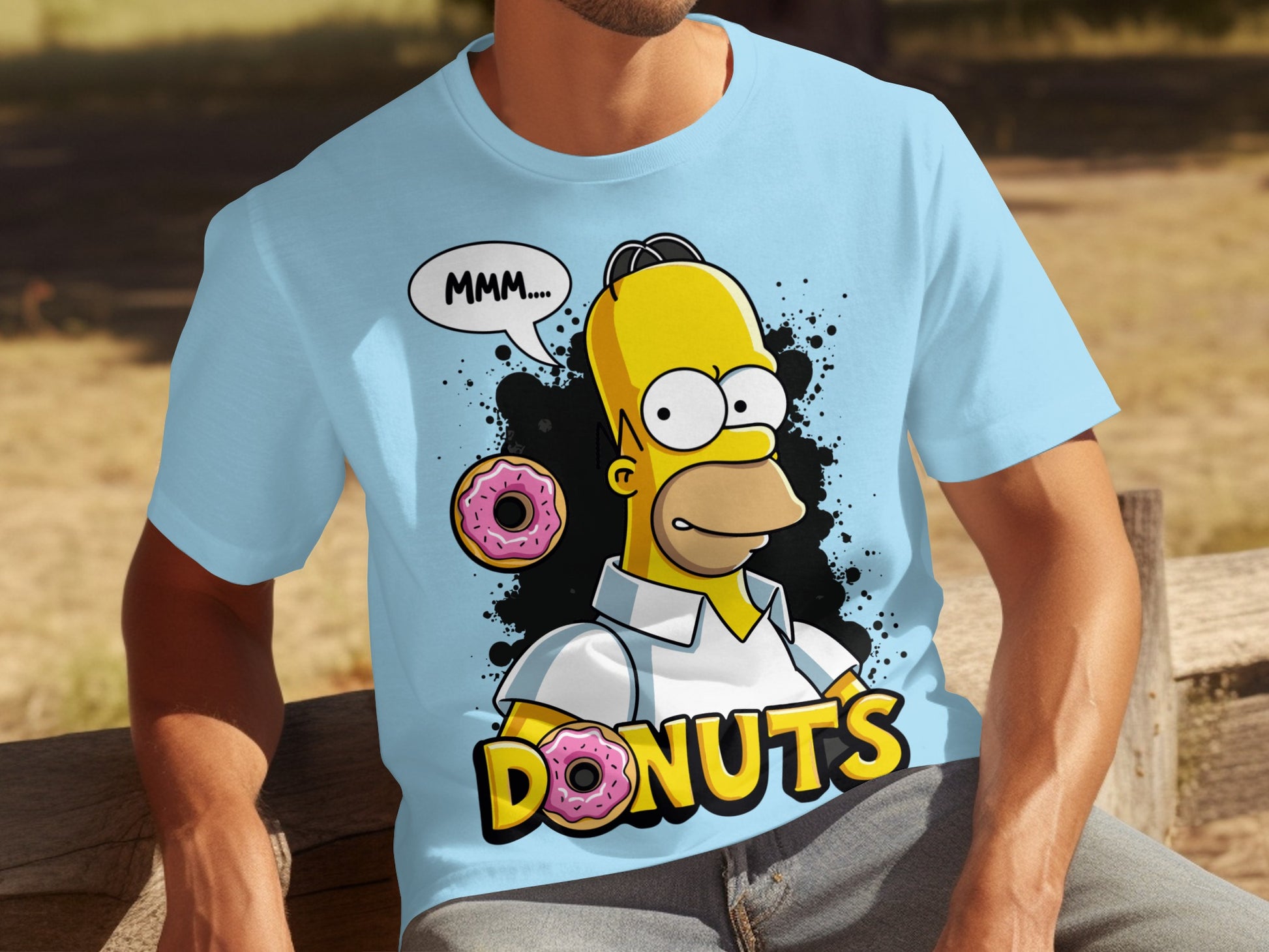 Mmm Donuts Graphic Cartoon Character T-Shirt