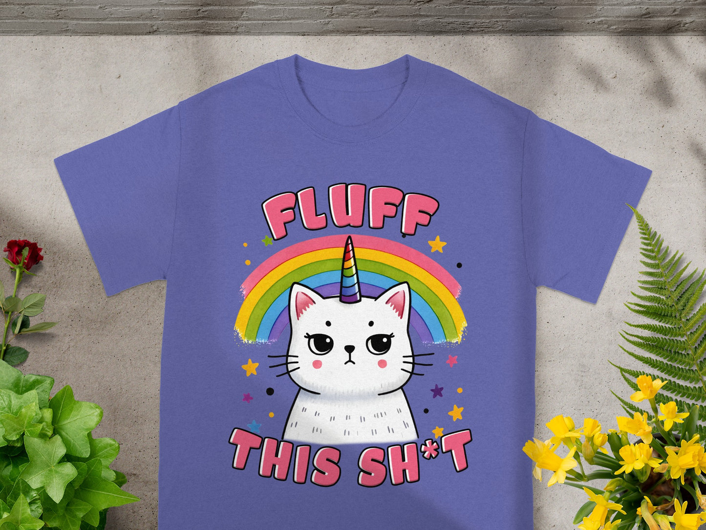 Fluff This Shit Grumpy Unicorn Cat Tee