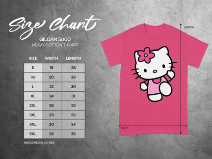 Hello Kitty GILDAN 5000 T-Shirt Size Chart Inches product type