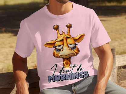 I Don't Do Mornings Sleeping Giraffe Graphic T-shirt