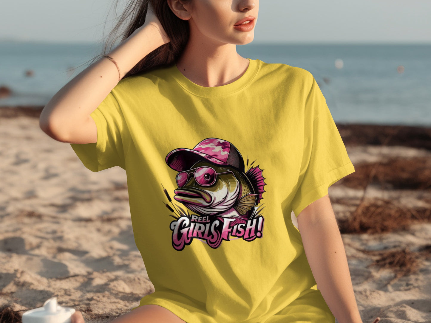 Reel Girls Fish Graphic Design T-Shirt