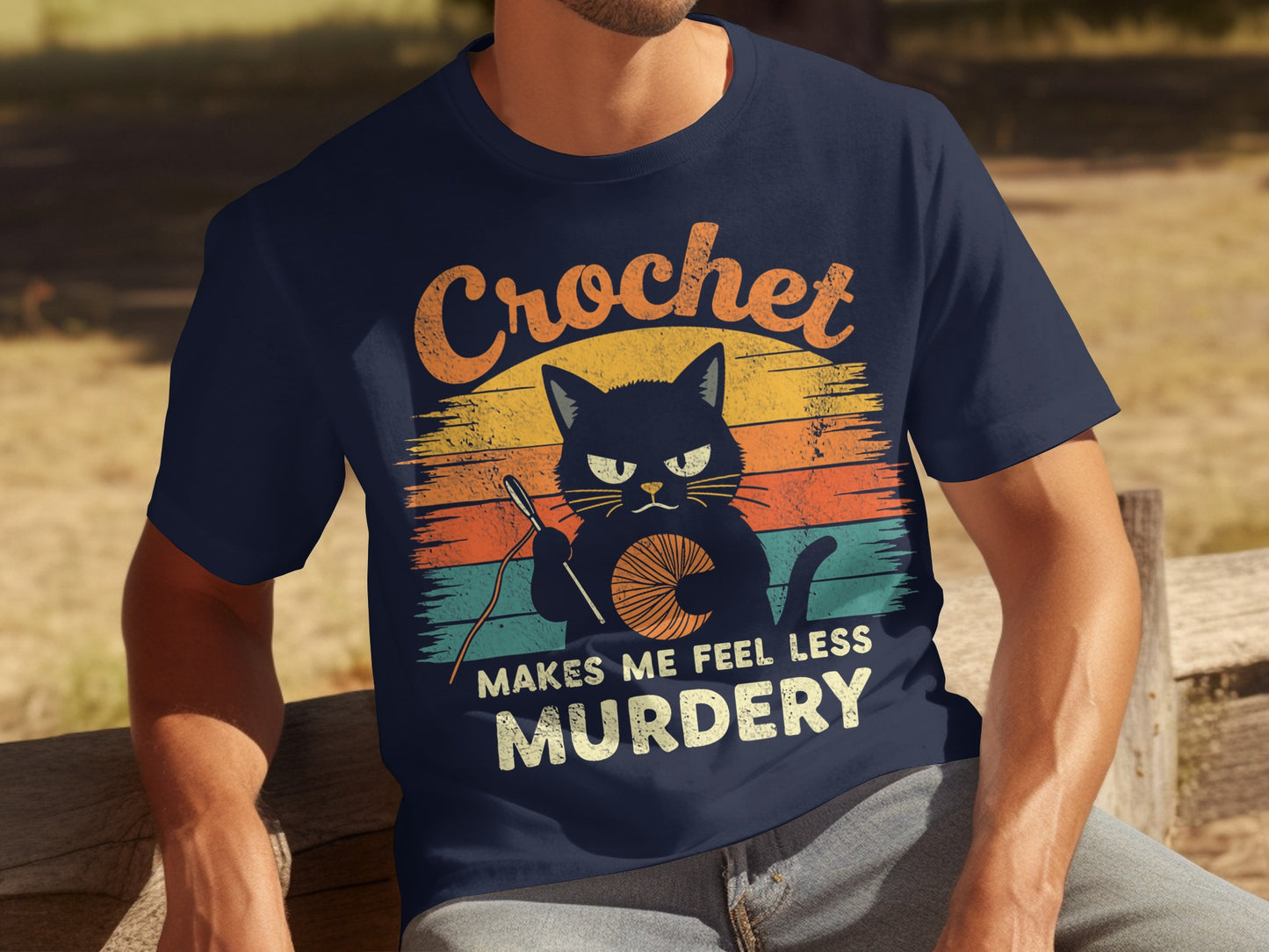 Crochet Makes Me Feel Less Murdery T-shirt
