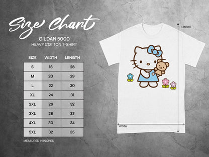 Hello Kitty Teddy Bear Gildan 5000 T-Shirt Size Chart product type