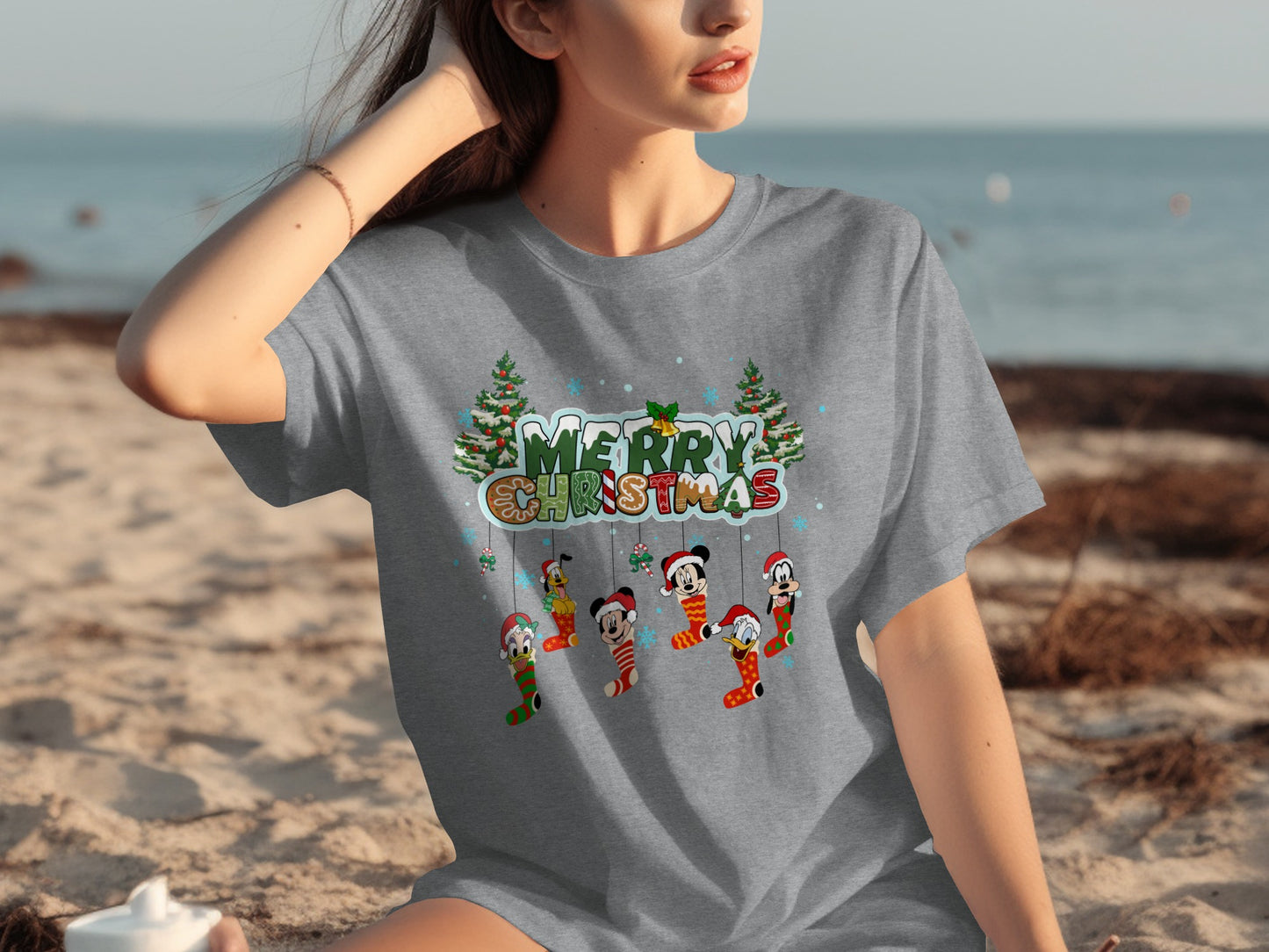 Merry Christmas Mickey Donald Duck Crewneck Shirt