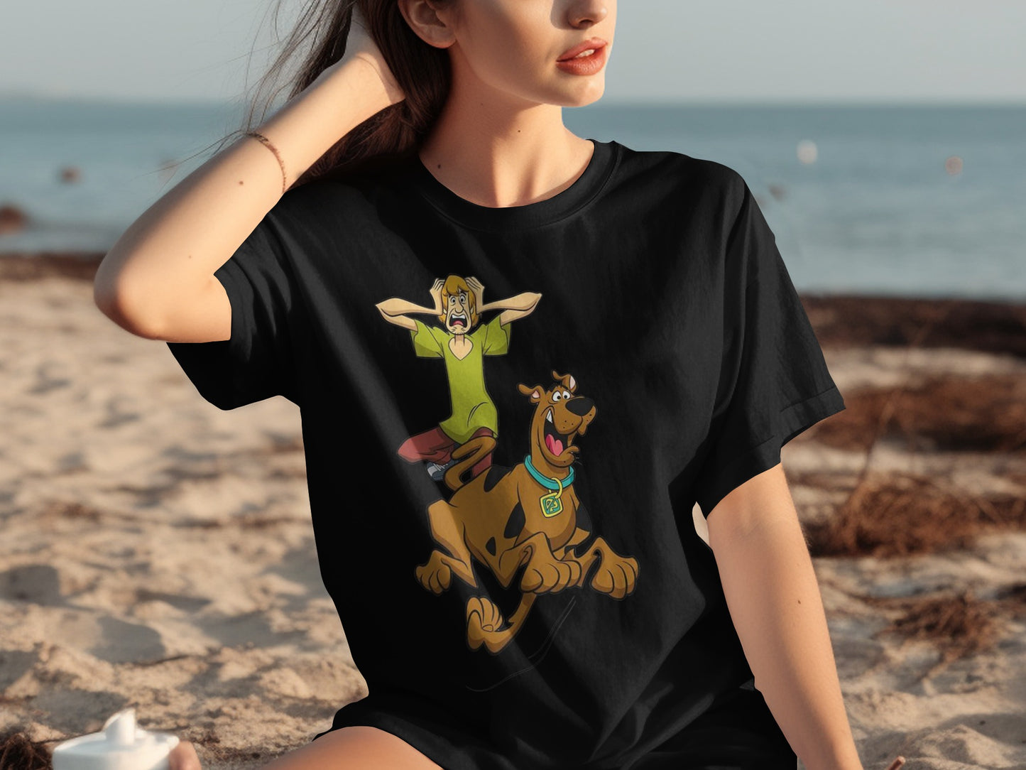 Scooby-Doo and Shaggy Beach Scene Graphic T-shirt