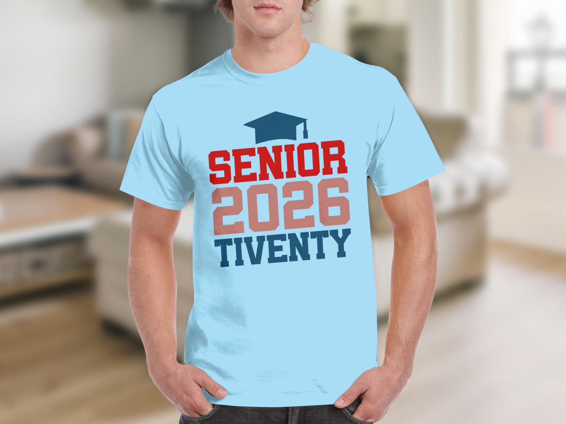 Senior 2026 Twenty Blue Short Sleeve T-Shirt