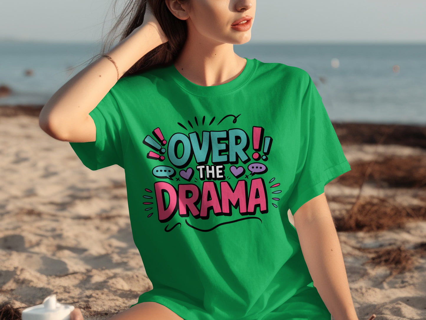 Over the Drama Graphic Tee for Casual Wear