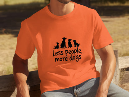 Less People More Dogs Graphic T-Shirt Casual Wear