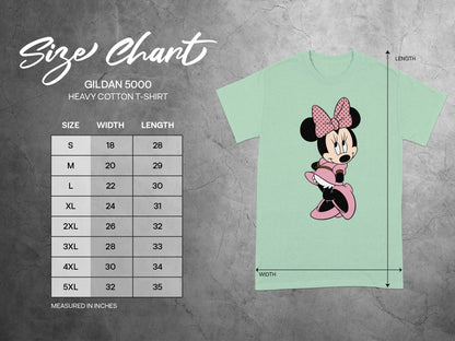 GILDAN 5000 Green T-Shirt Minnie Mouse Design product type