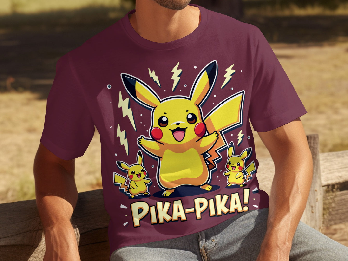 Pika-Pika Pikachu Graphic Tee Electric Design Shirt