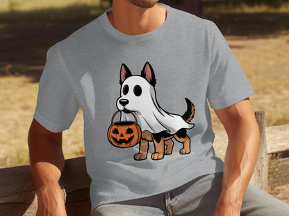Cute Halloween Dog Ghost with Pumpkin T-shirt product