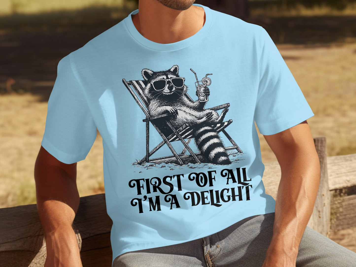 Funny Raccoon with Sunglasses and Drink T-shirt