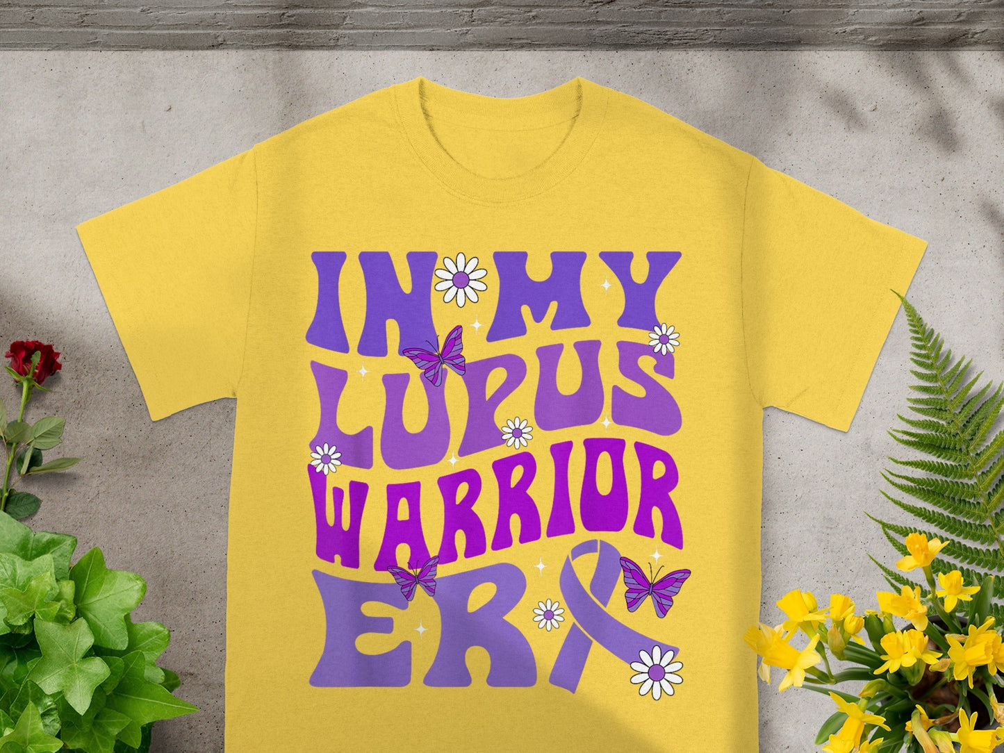 In My Lupus Warrior Yellow and Purple Graphic T-Shirt