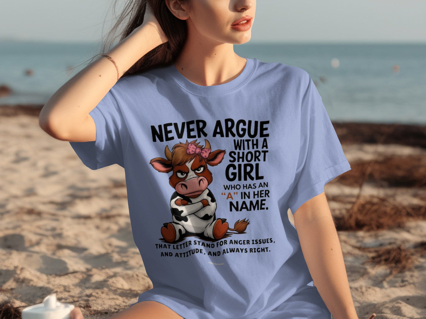 Never Argue with a Short Girl Funny T-shirt