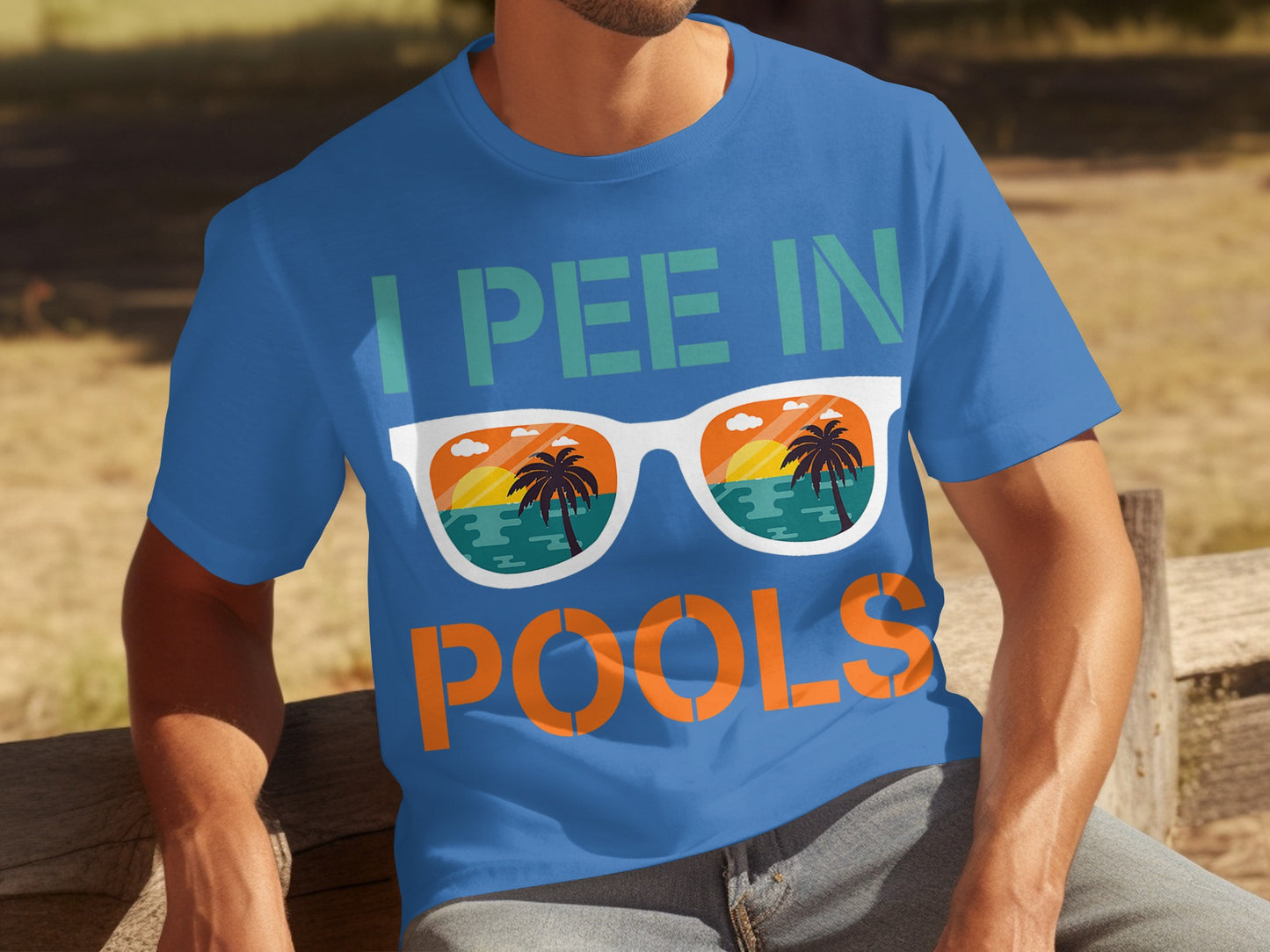 I Pee In Pools Funny Sunglasses Design T-Shirt