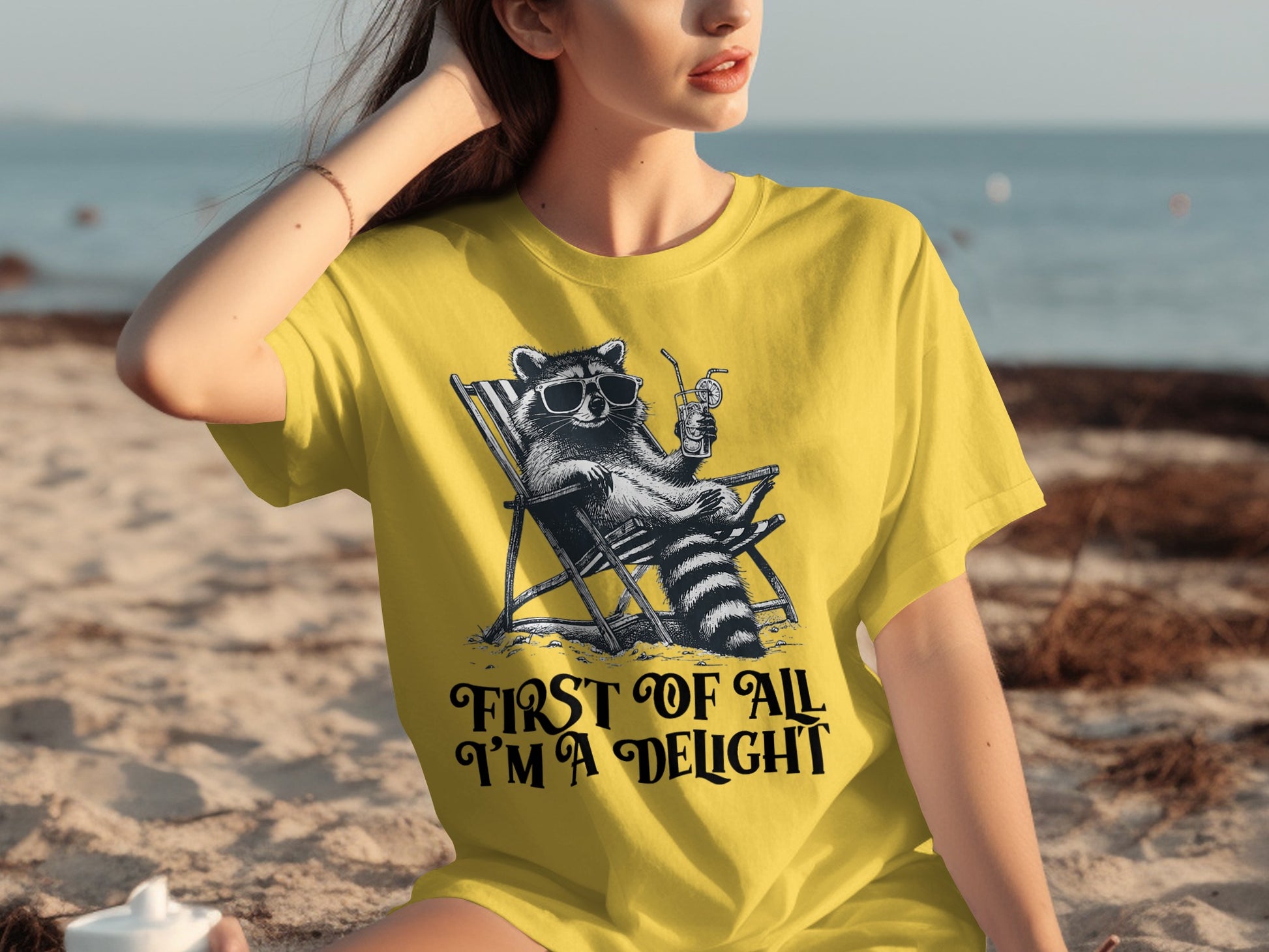 First Of All I'm A Delight Raccoon Graphic Tee