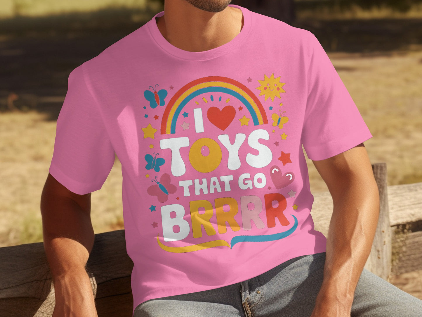 I Love Toys That Go BRRR Colorful Graphic T-Shirt
