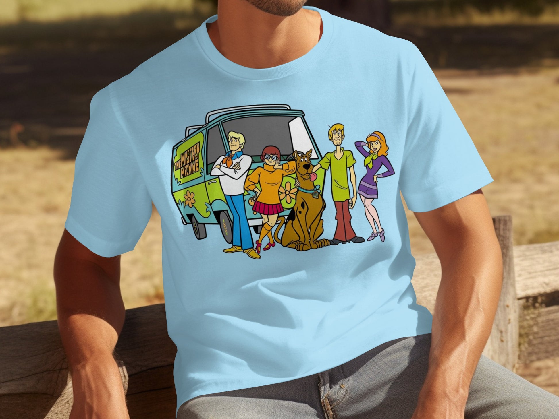 Scooby Doo Gang and Mystery Machine Graphic T-shirt