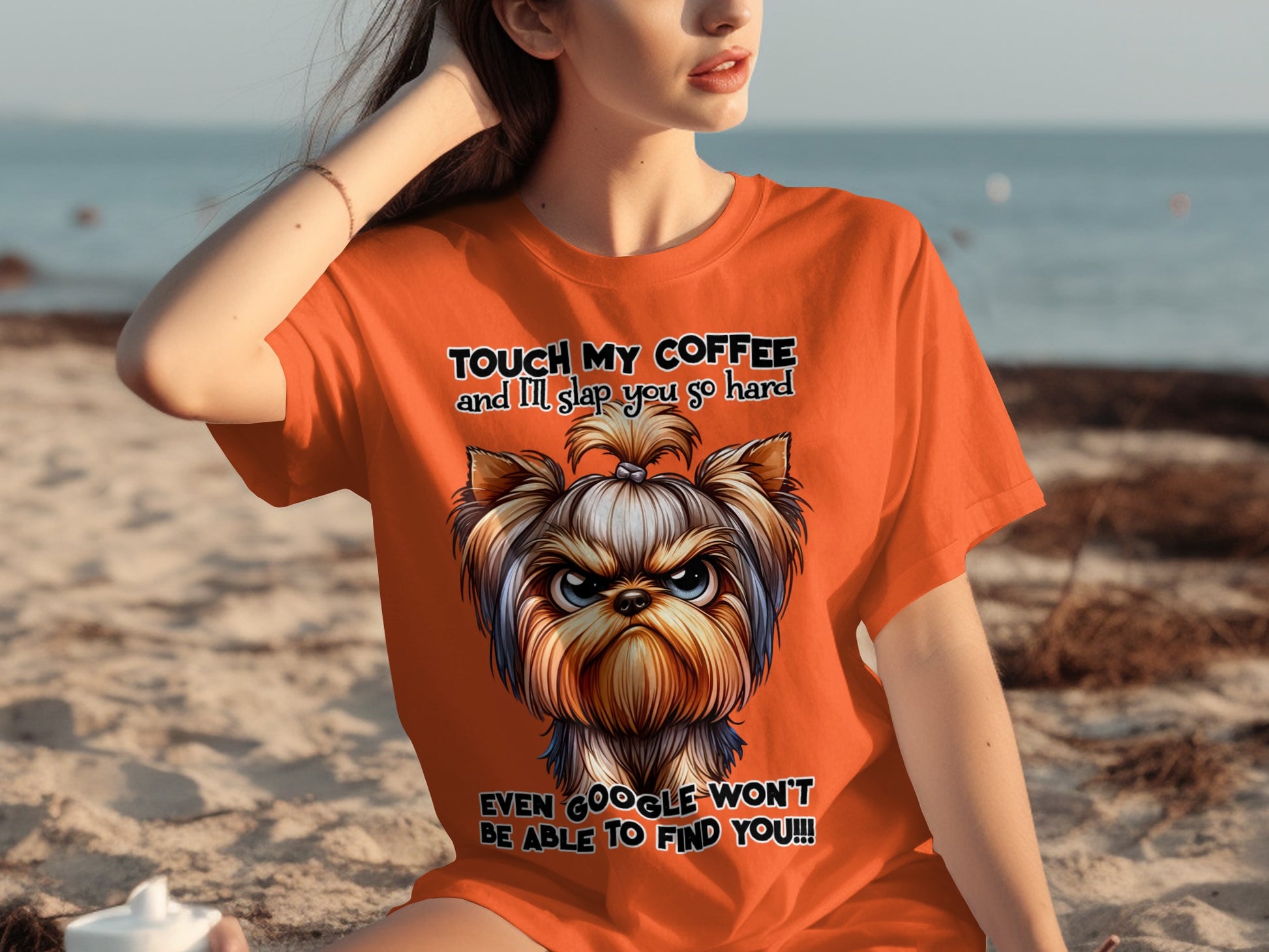 Touch My Coffee Intimidating Dog Funny T-shirt
