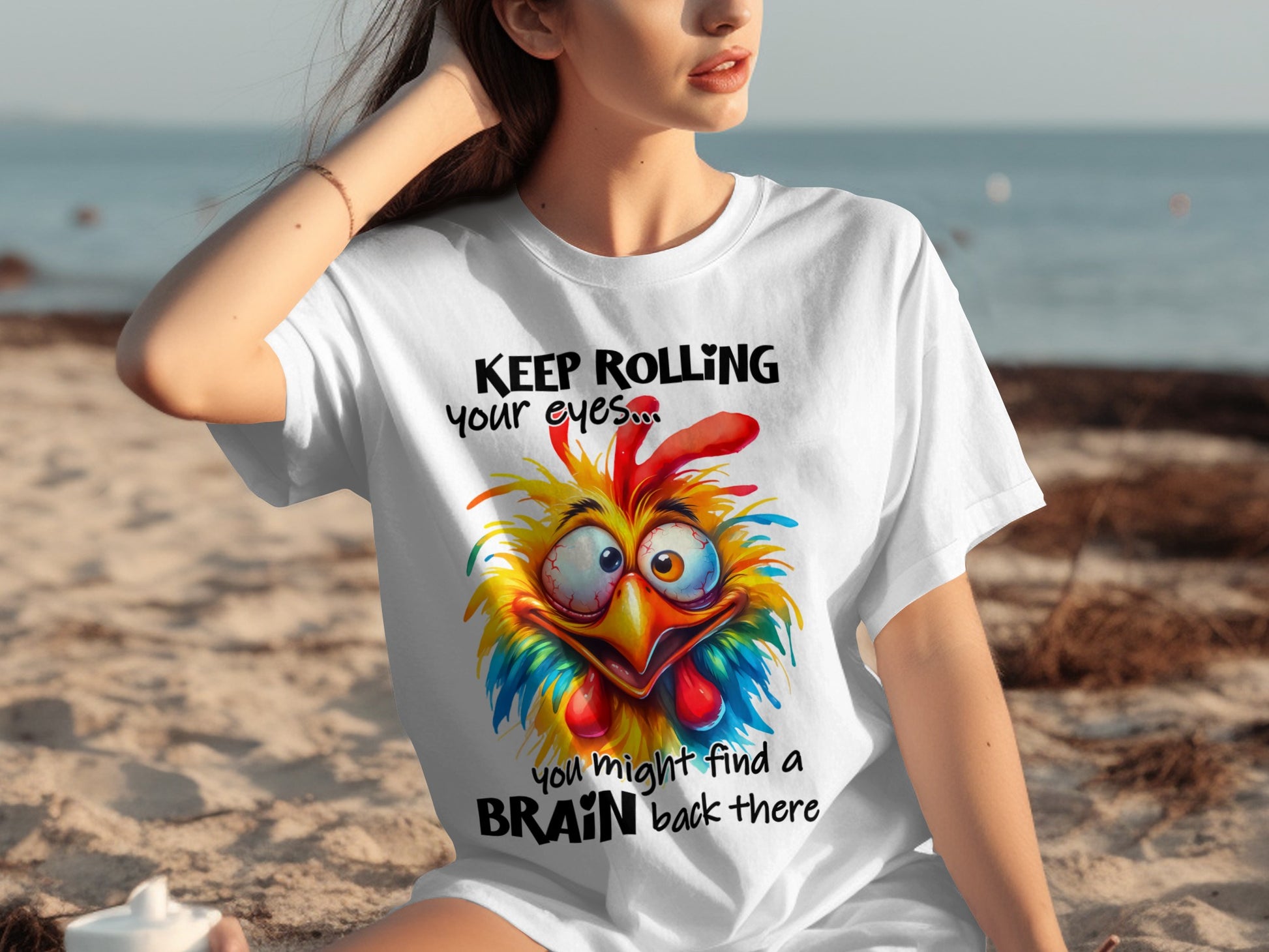 Keep Rolling Your Eyes Colorful Brain T-Shirt