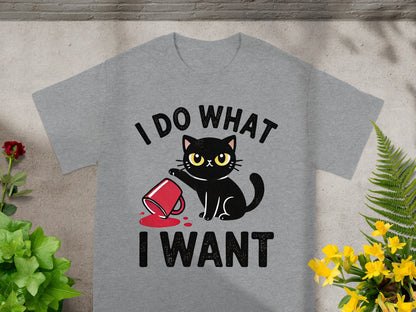 I Do What I Want Black Cat Spilled Red Cup Shirt
