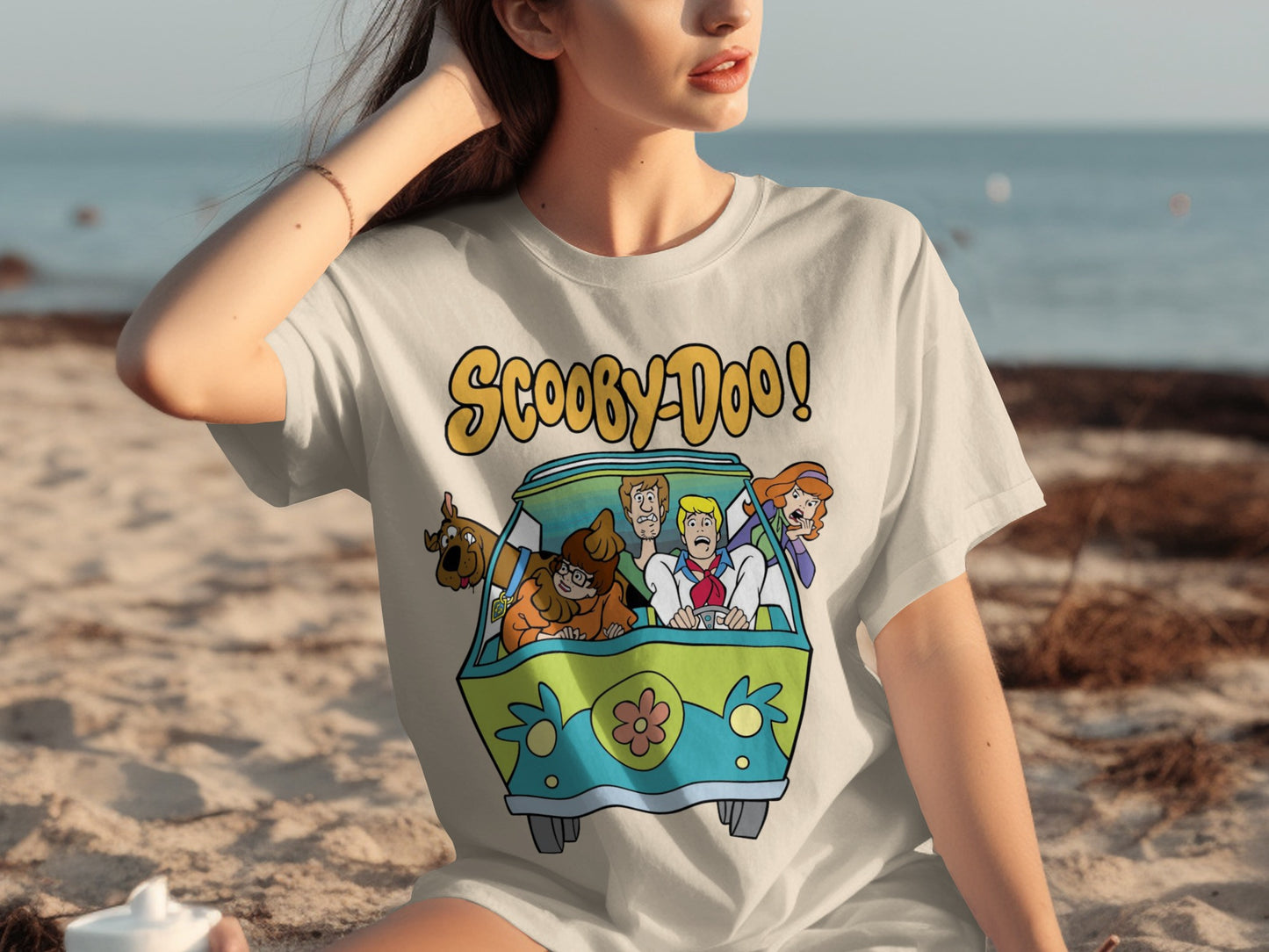 Scooby-Doo and Mystery Crew in Van Graphic T-Shirt