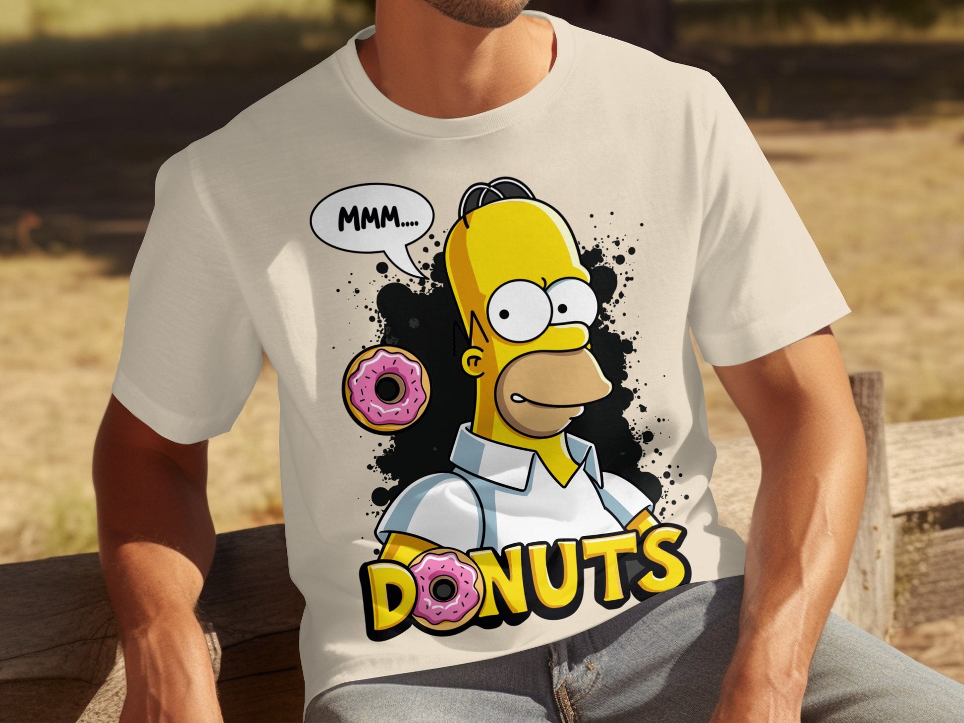 Homer Simpson Donuts Mmm Graphic T-Shirt for Fans