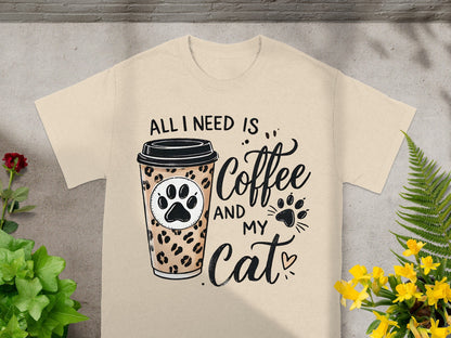 All I Need is Coffee and My Cat T-shirt