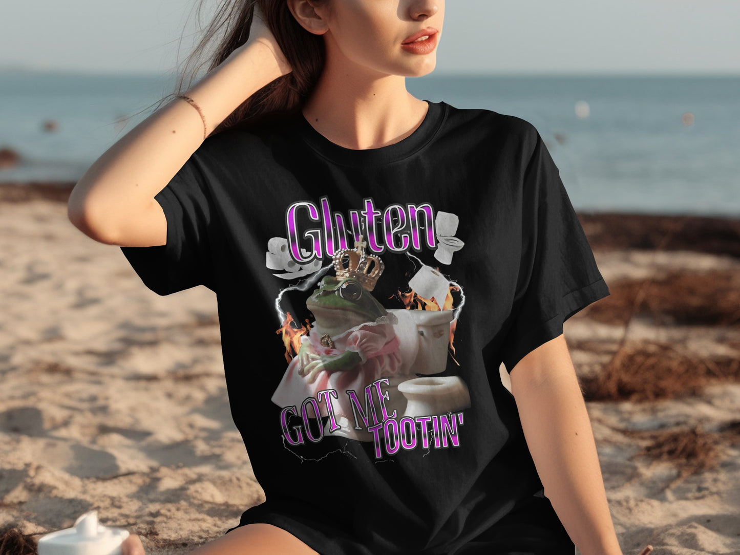 Gluten Got Me Tootin' Funny Graphic T-Shirt