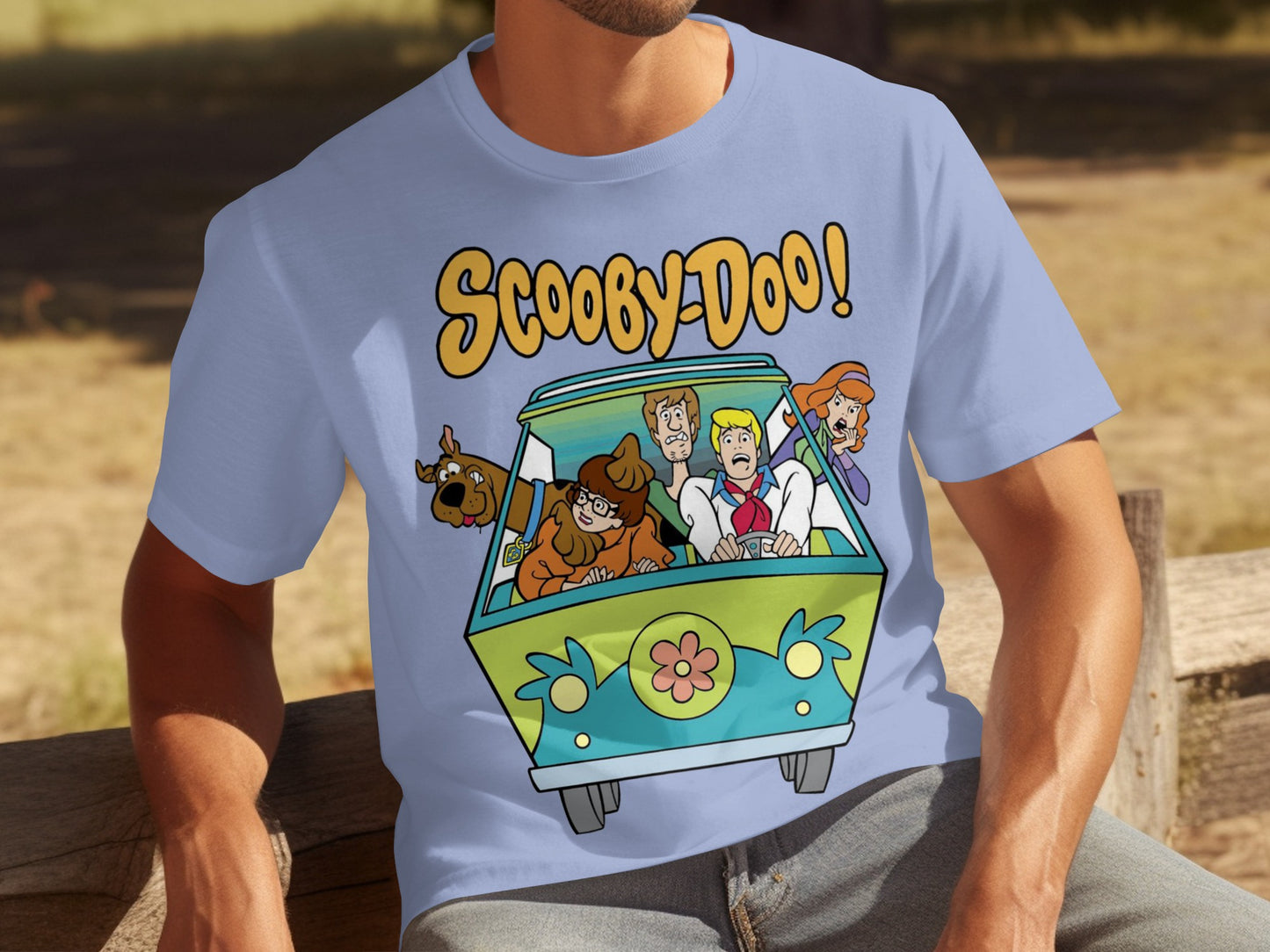 Scooby-Doo Cartoon Characters in Mystery Machine T-shirt