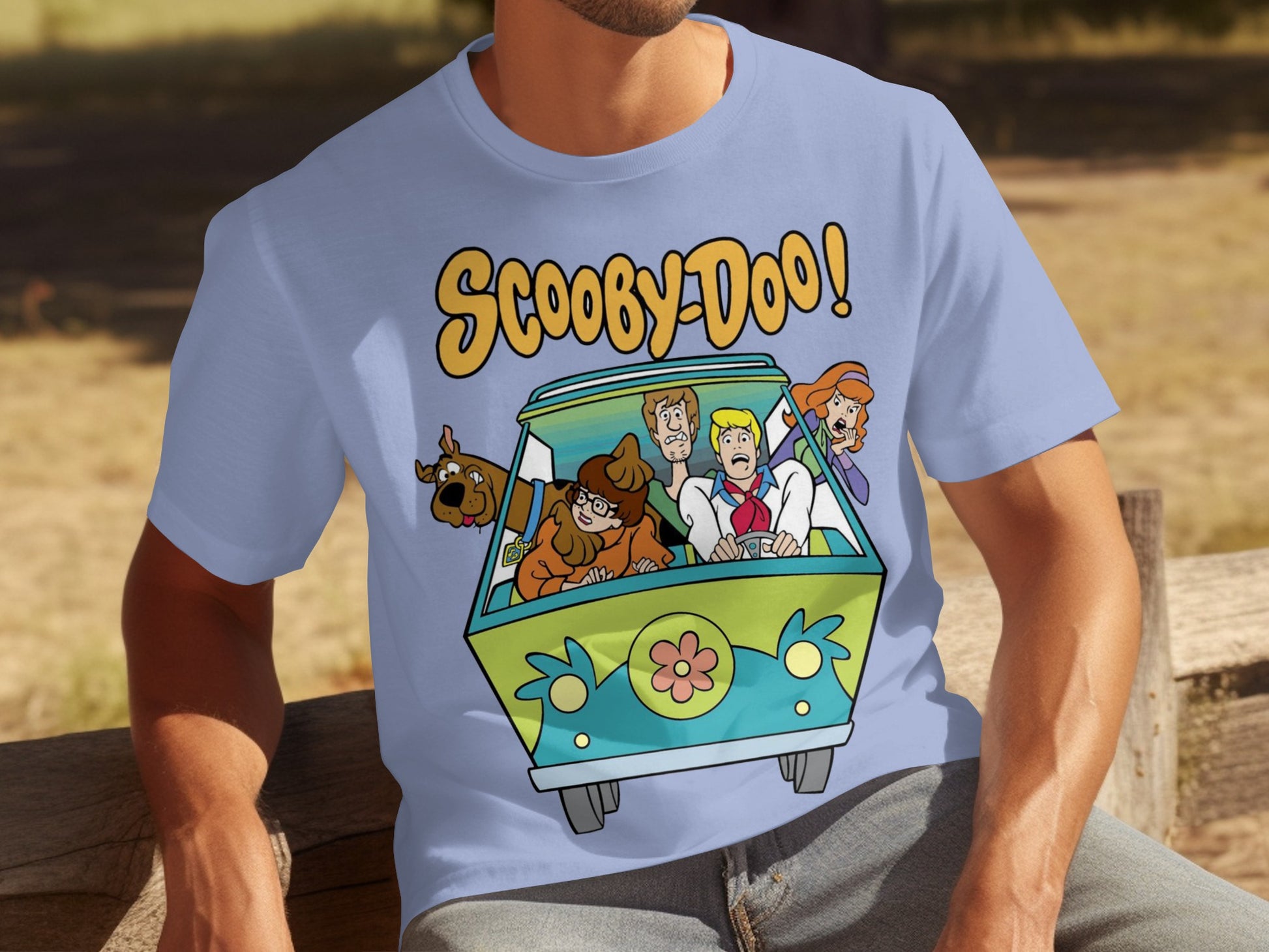 Scooby-Doo Cartoon Characters in Mystery Machine T-shirt