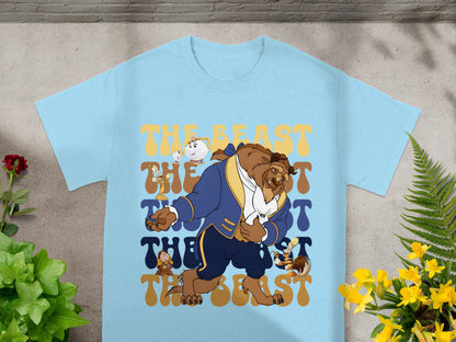 Light blue t-shirt featuring The Beast from Beauty and the Beast.
