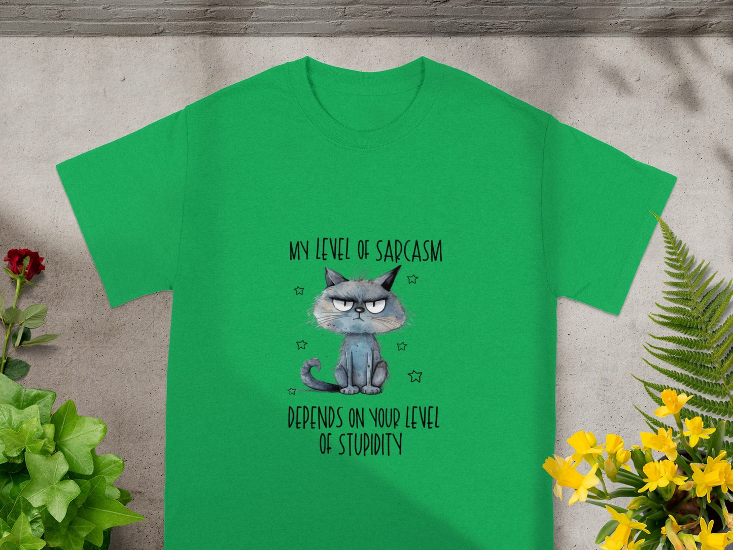 My Level of Sarcasm Cat Graphic T-Shirt