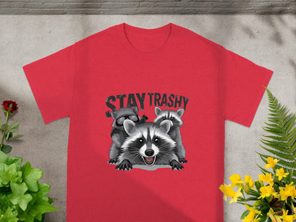 Stay Trashy Raccoons Graphic Tee Fun Shirt